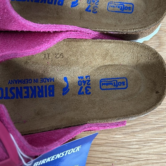 Birkenstock New Women's Arizona SF Sandal Fuchsia Tulip Suede 37 240 L 6 M 6 - Picture 7 of 10